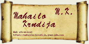 Mahailo Krndija vizit kartica